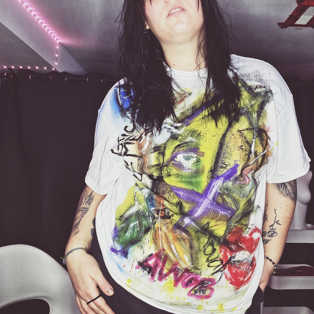 "Unapologetically me" Expressionism Hand-painted Unisex White T-shirt